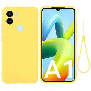 For Xiaomi Poco C51 Pure Color Liquid Silicone Shockproof Phone Case(Yellow)