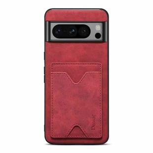 For Google Pixel 8 Pro Denior PU Back Cover Card Slot Holder Phone Case(Red)
