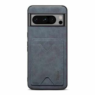 For Google Pixel 8 Pro Denior PU Back Cover Card Slot Holder Phone Case(Grey)