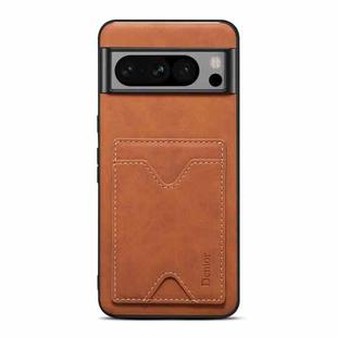 For Google Pixel 8 Pro Denior PU Back Cover Card Slot Holder Phone Case(Brown)