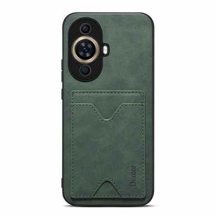 For Huawei nova 11 Pro / 11 Ultra Denior PU Back Cover Card Slot Holder Phone Case(Green)