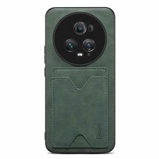 For Honor Magic5 Pro 5G Denior PU Back Cover Card Slot Holder Phone Case(Green)