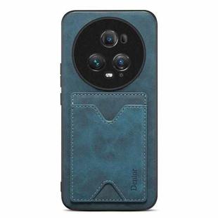 For Honor Magic5 Pro 5G Denior PU Back Cover Card Slot Holder Phone Case(Blue)