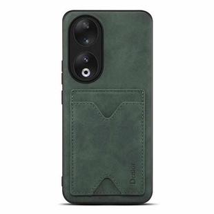 For Honor 90 Denior PU Back Cover Card Slot Holder Phone Case(Green)