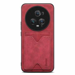 For Honor Magic5 Ultimate Denior PU Back Cover Card Slot Holder Phone Case(Red)