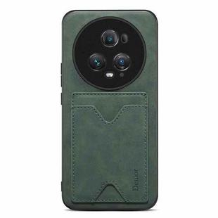For Honor Magic5 Ultimate Denior PU Back Cover Card Slot Holder Phone Case(Green)