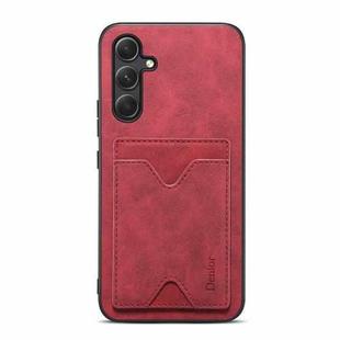 For Samsung Galaxy A54 5G Denior PU Back Cover Card Slot Holder Phone Case(Red)