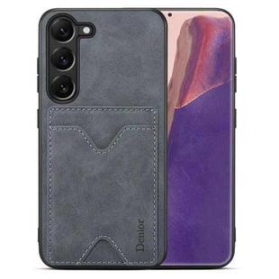 For Samsung Galaxy S24 5G Denior PU Back Cover Card Slot Holder Phone Case(Grey)