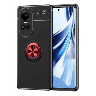 For OPPO Reno10 / 10 Pro Global Metal Ring Holder TPU Phone Case(Black+Red)