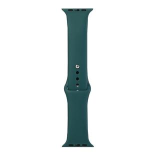 For Apple Watch Series 8&7 41mm / SE 2&6&SE&5&4 40mm / 3&2&1 38mm Silicone Watch Band, Short Section (Female)(Dark Green)