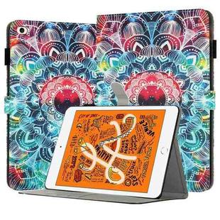 For iPad mini 5 / 4 / 3 / 2 / 1 Painted Leather Smart Tablet Case(Mandalas)