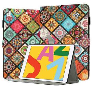 For iPad 10.2 2021 / 2020 Painted Leather Smart Tablet Case(Ethnic Style)