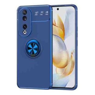 For Honor 90 Metal Ring Holder TPU Phone Case(Blue)