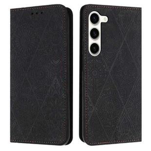 For Samsung Galaxy S23 5G Ethnic Embossed Adsorption Leather Phone Case(Black)