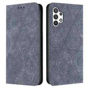 For Samsung Galaxy A13 4G/5G Ethnic Embossed Adsorption Leather Phone Case(Grey)