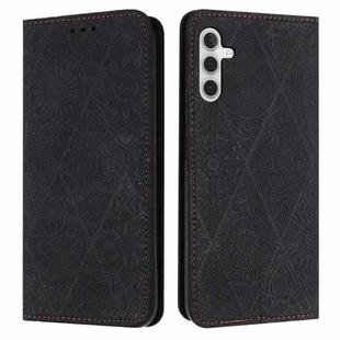 For Samsung Galaxy A24 4G Ethnic Embossed Adsorption Leather Phone Case(Black)