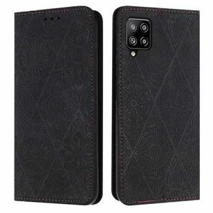For Samsung Galaxy A42 5G Ethnic Embossed Adsorption Leather Phone Case(Black)