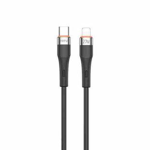 TOTU CB-2 Series USB-C / Type-C to 8 Pin Aluminum Alloy Skin Feel Data Cable, Length:1m(Black)
