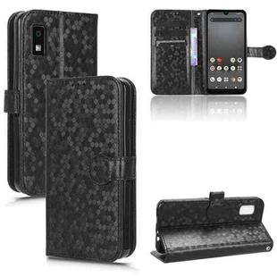 For Sharp Aquos Wish 3 Honeycomb Dot Texture Leather Phone Case(Black)