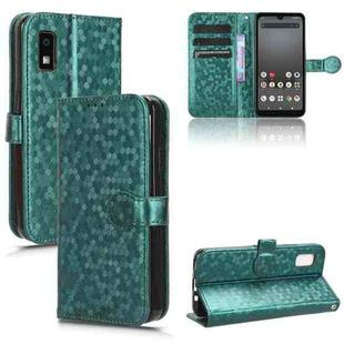 For Sharp Aquos Wish 3 Honeycomb Dot Texture Leather Phone Case(Green)