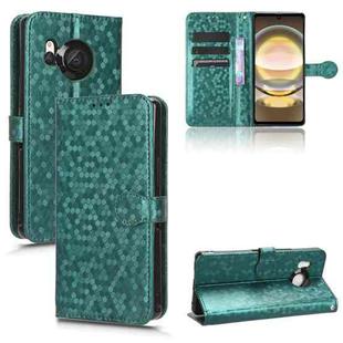 For Sharp Aquos R8 Honeycomb Dot Texture Leather Phone Case(Green)