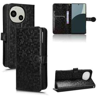 For Sharp Aquos R9 Honeycomb Dot Texture Leather Phone Case(Black)