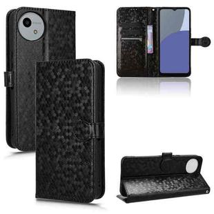 For Sharp Aquos Wish 4 Honeycomb Dot Texture Leather Phone Case(Black)