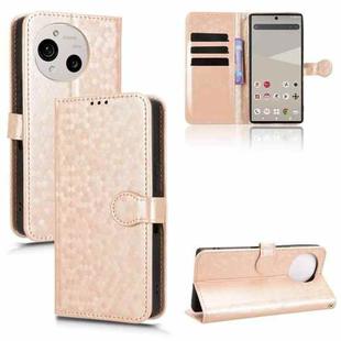 For Sharp Aquos R10 Honeycomb Dot Texture Leather Phone Case(Gold)