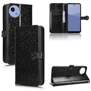 For Sharp Aquos wish5 Honeycomb Dot Texture Leather Phone Case(Black)