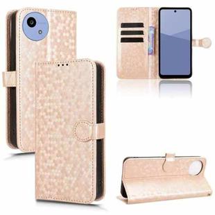 For Sharp Aquos wish5 Honeycomb Dot Texture Leather Phone Case(Gold)