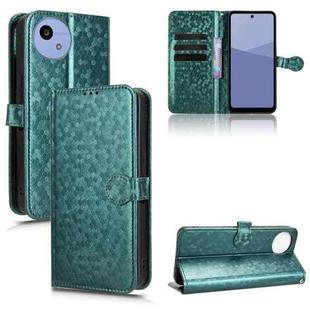 For Sharp Aquos wish5 Honeycomb Dot Texture Leather Phone Case(Green)