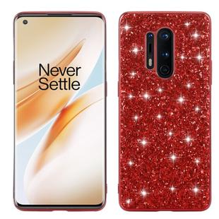 For OnePlus 8 Pro Glitter Powder Shockproof TPU Protective Case(Red)