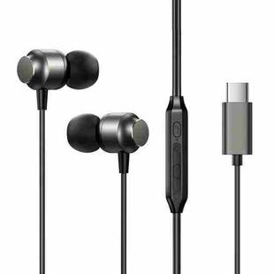 JOYROOM JR-EC06 Type-C Metal In-Ear Wired Earphone, Length: 1.2m(Dark Grey)