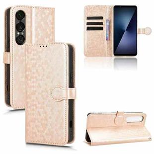 For Sony Xperia 1 VII Honeycomb Dot Texture Leather Phone Case(Gold)