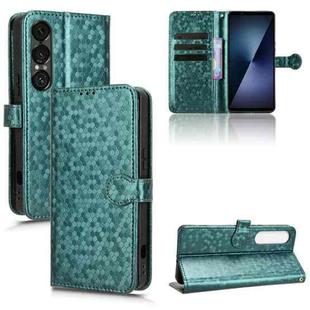 For Sony Xperia 1 VII Honeycomb Dot Texture Leather Phone Case(Green)