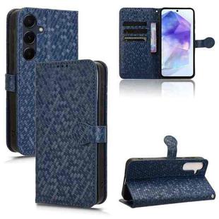 For Samsung Galaxy A35 5G Honeycomb Dot Texture Leather Phone Case(Blue)