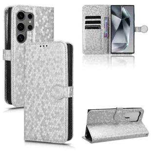 For Samsung Galaxy S24 Ultra 5G Honeycomb Dot Texture Leather Phone Case(Silver)