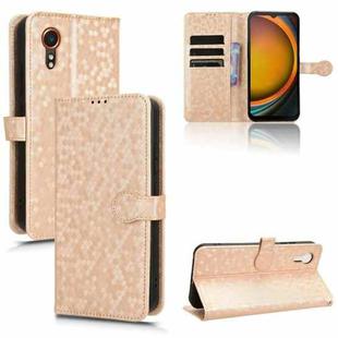 For Samsung Galaxy Xcover 7 Honeycomb Dot Texture Leather Phone Case(Gold)