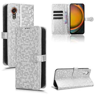 For Samsung Galaxy Xcover 7 Honeycomb Dot Texture Leather Phone Case(Silver)