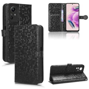 For Xiaomi Redmi Note 12S 4G Honeycomb Dot Texture Leather Phone Case(Black)