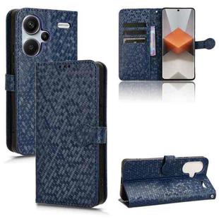 For Xiaomi Redmi Note 13 Pro+ 5G Honeycomb Dot Texture Leather Phone Case(Blue)