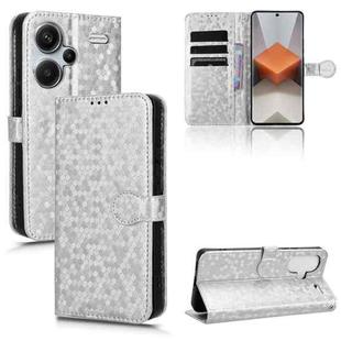 For Xiaomi Redmi Note 13 Pro+ 5G Honeycomb Dot Texture Leather Phone Case(Silver)