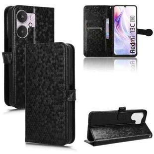 For Xiaomi Redmi 13C 5G / 4G Honeycomb Dot Texture Leather Phone Case(Black)