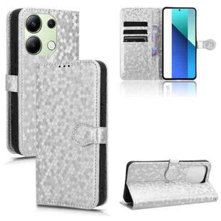 For Xiaomi Redmi Note 13 4G Honeycomb Dot Texture Leather Phone Case(Silver)