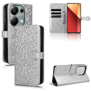 For Xiaomi Poco M6 Pro 4G Honeycomb Dot Texture Leather Phone Case(Silver)