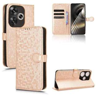 For Xiaomi Poco F6 /Redmi Turbo 3 Honeycomb Dot Texture Leather Phone Case(Gold)
