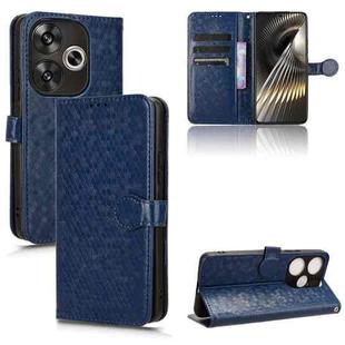 For Xiaomi Poco F6 /Redmi Turbo 3 Honeycomb Dot Texture Leather Phone Case(Blue)