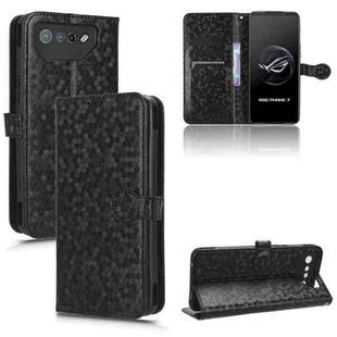 For Asus ROG Phone 7 Honeycomb Dot Texture Leather Phone Case(Black)