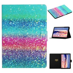 For Huawei MediaPad T5 Colored Drawing Pattern Horizontal Flip Leather Case with Holder & Card Slots(Colored Sand)