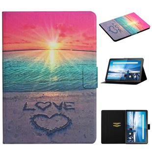 For Lenovo Tab M10 X605F X505 Colored Drawing Pattern Horizontal Flip Leather Case with Holder & Card Slots(Sunrise)